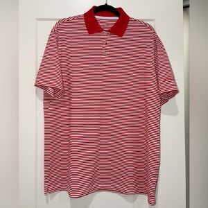 Properly Tied Red Striped Men’s Polo Shirt